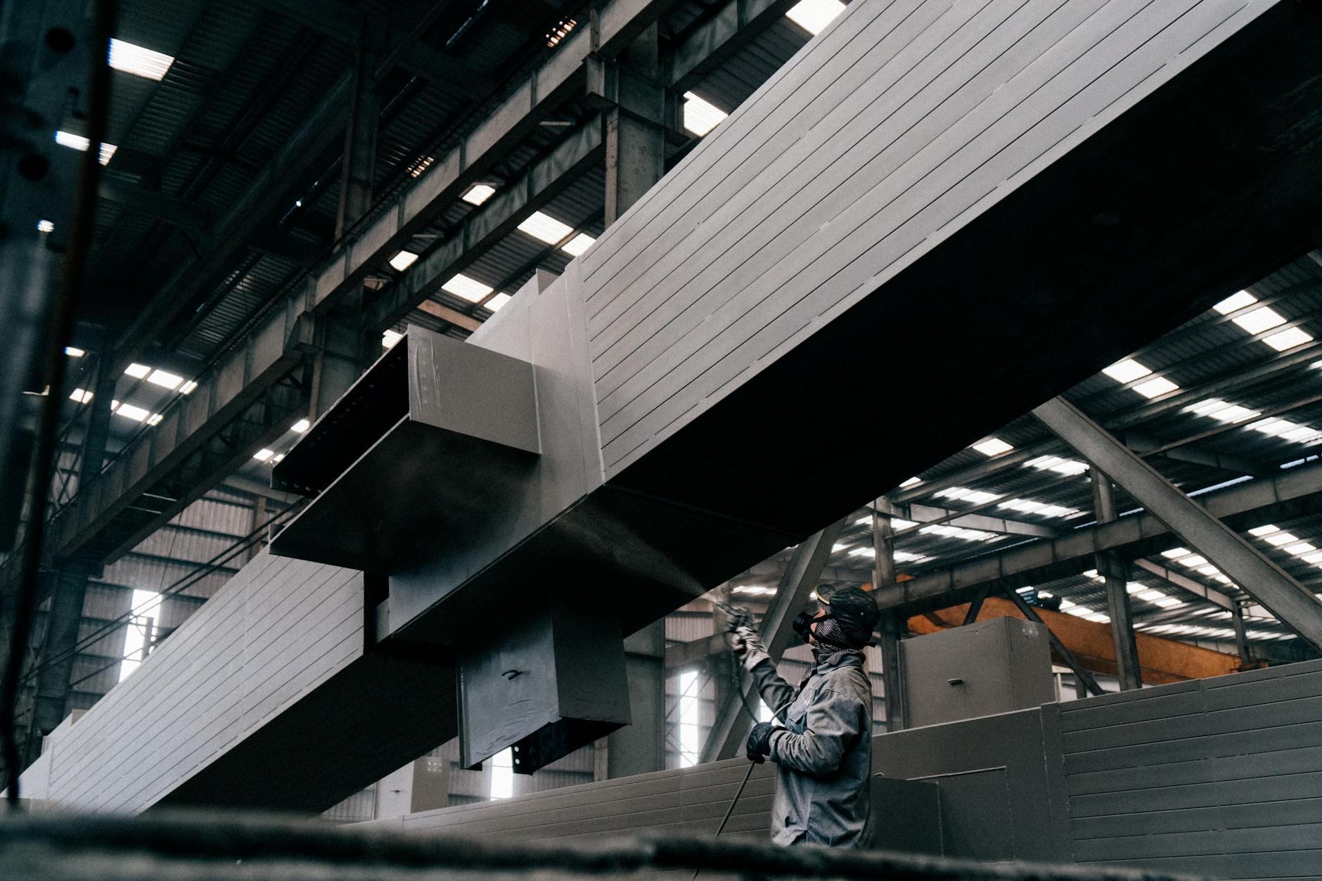 Furniture factory finishing department with spray coating