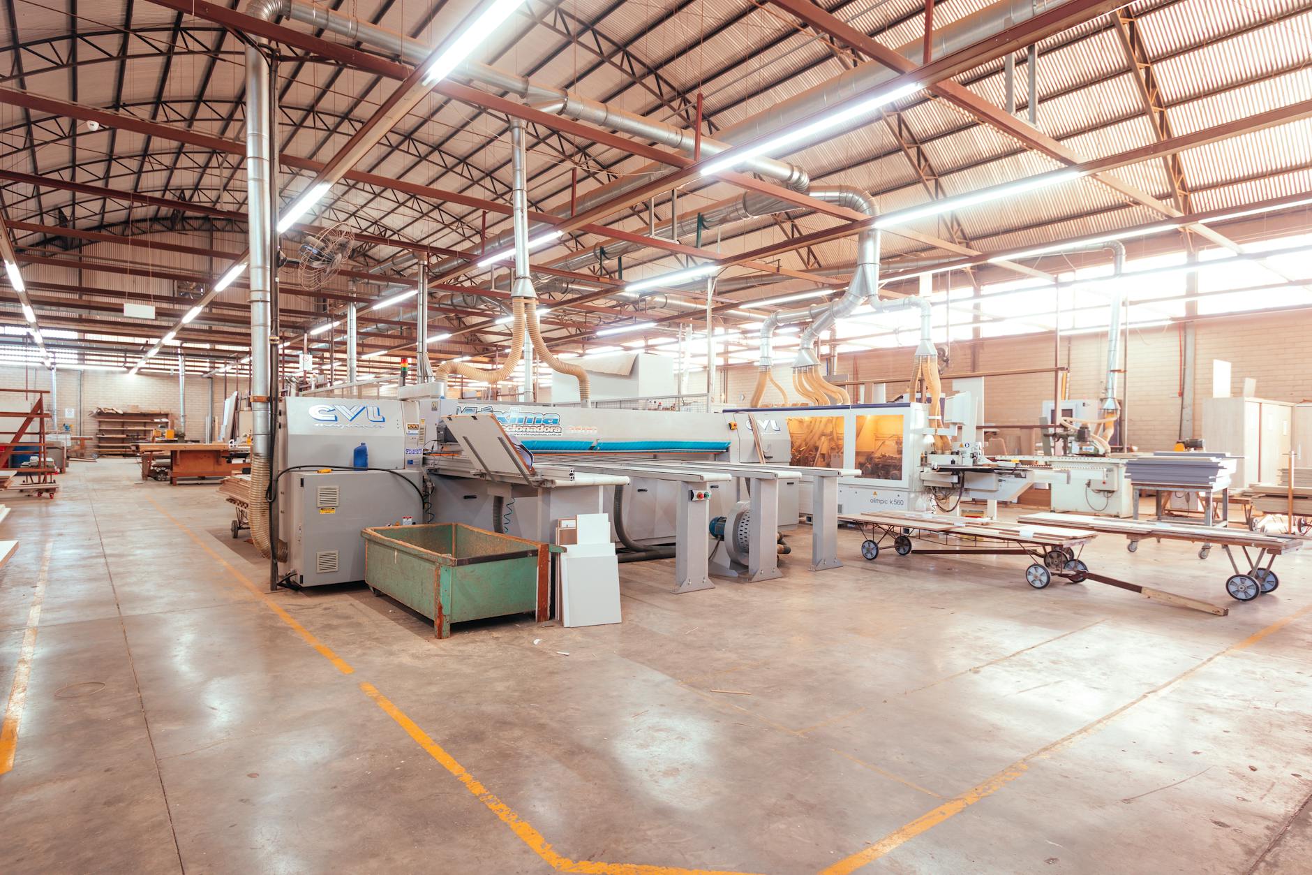 China furniture factory production floor with assembly line