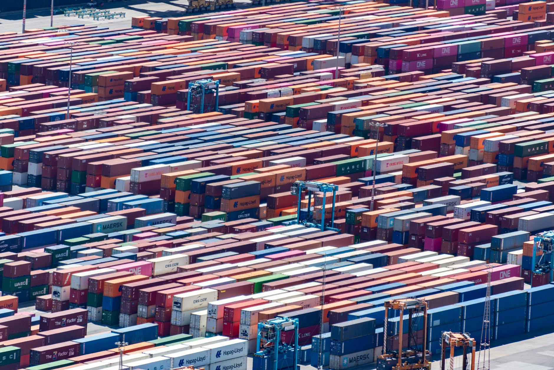 Shipping containers at port for furniture export from China